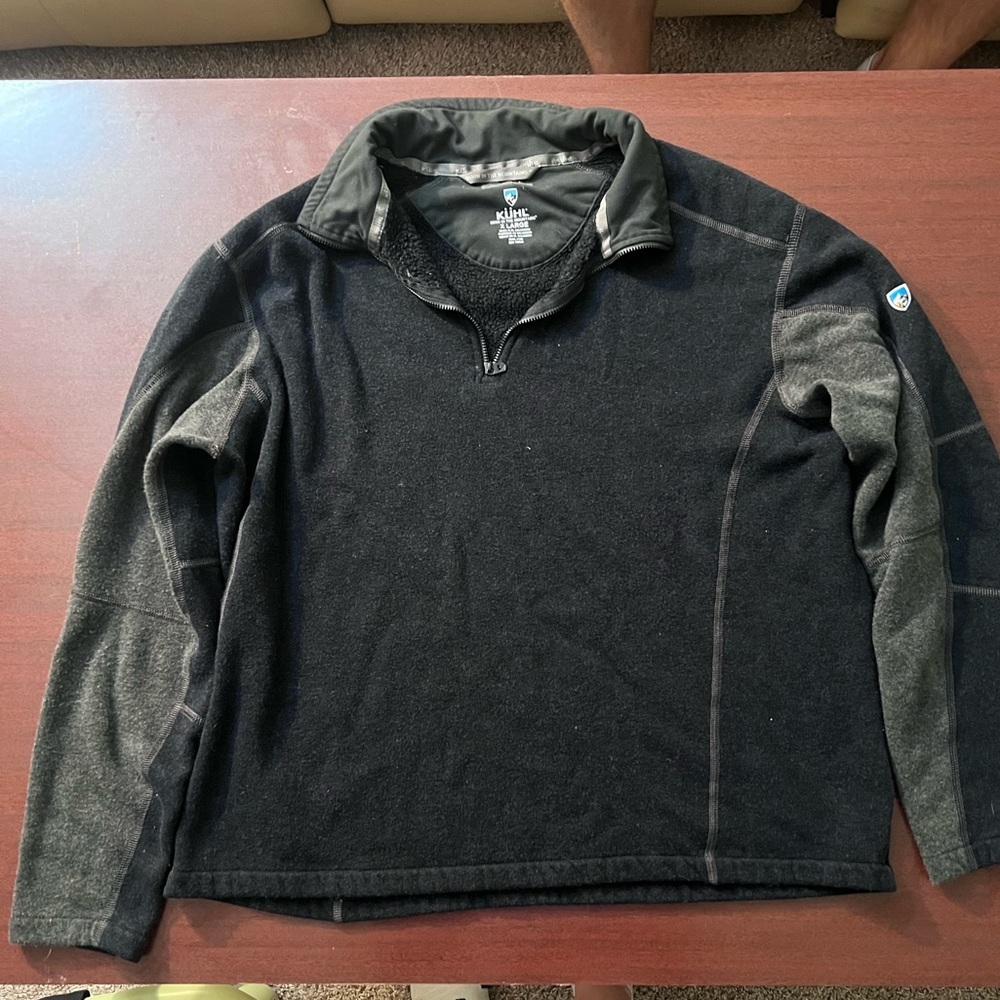Kuhl Men's Black and Dark Gray Zip-Up Sweater